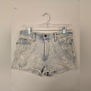 Abercrombie & Fitch Light Wash Hi-rise Distressed Micro Shorts Women Size 6